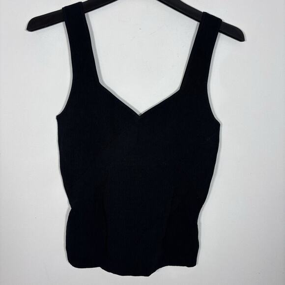 Rag & Bone Asher Tank Top XL Black Ribbed Knit Stretch NWOT VNeck - Picture 7 of 7